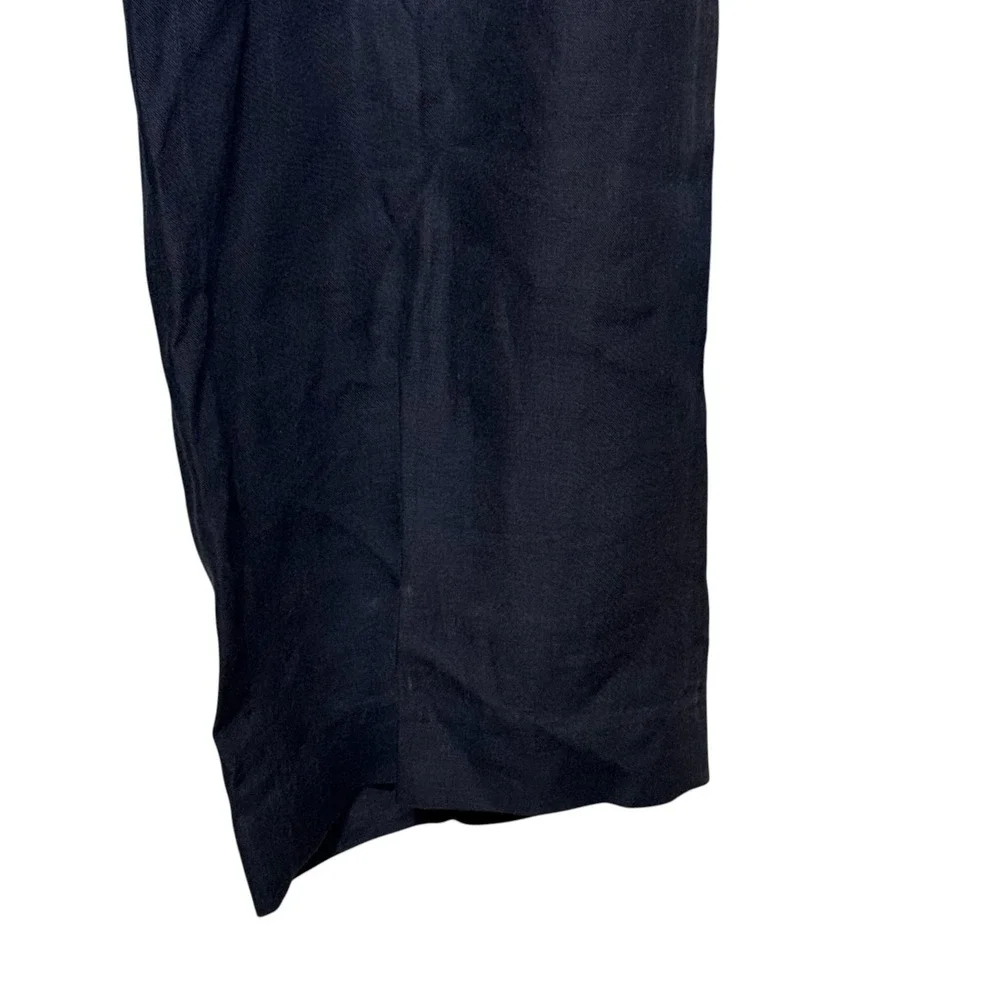 Ralph Lauren Purple Label Women's Pants 100% Wide Leg Elastic Waist Navy 32X29